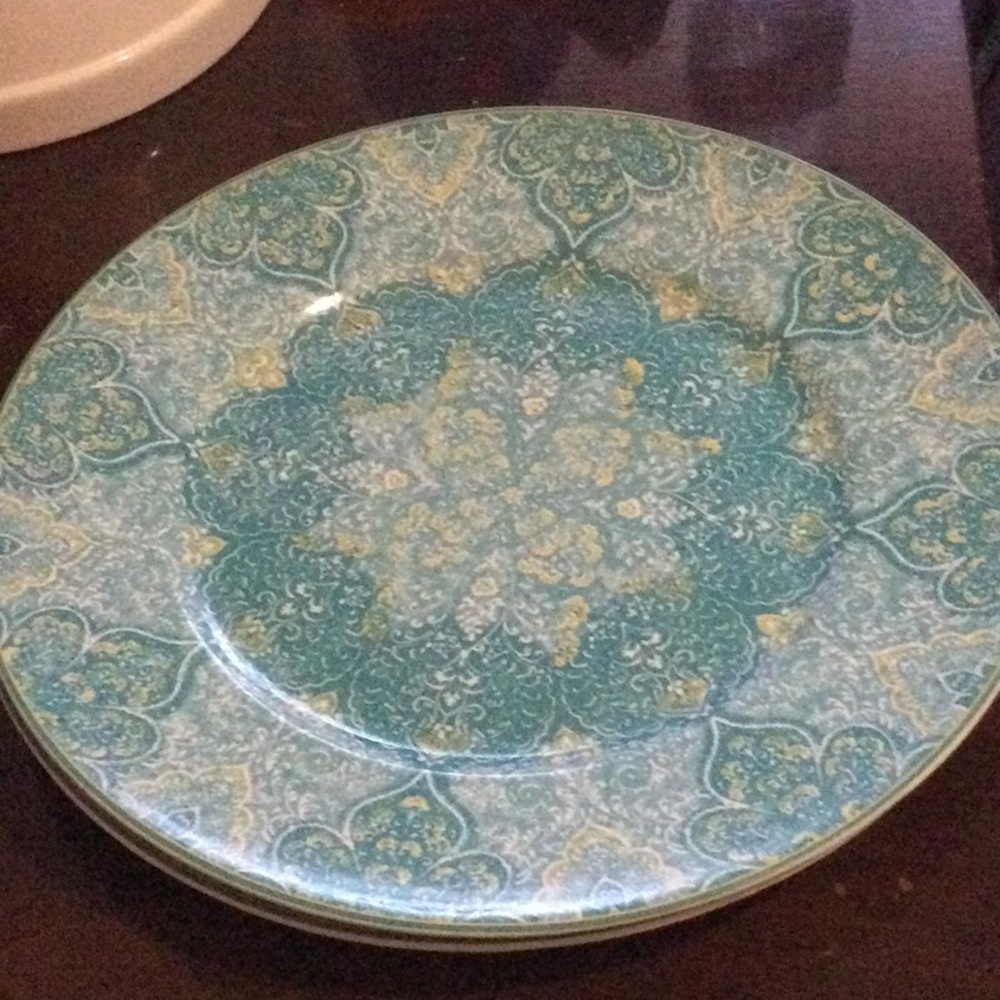 2-10 dinner plates Teal